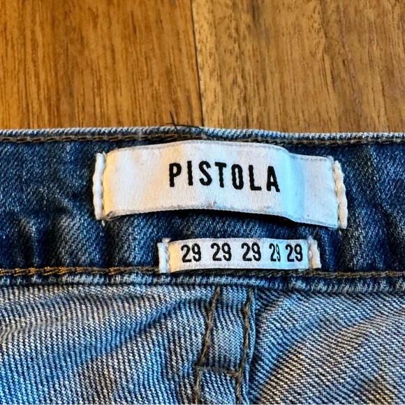PISTOLA Woman's High Rise Distressed Cropped Jeans Raw Hem Denim  Size 29 - Picture 8 of 8